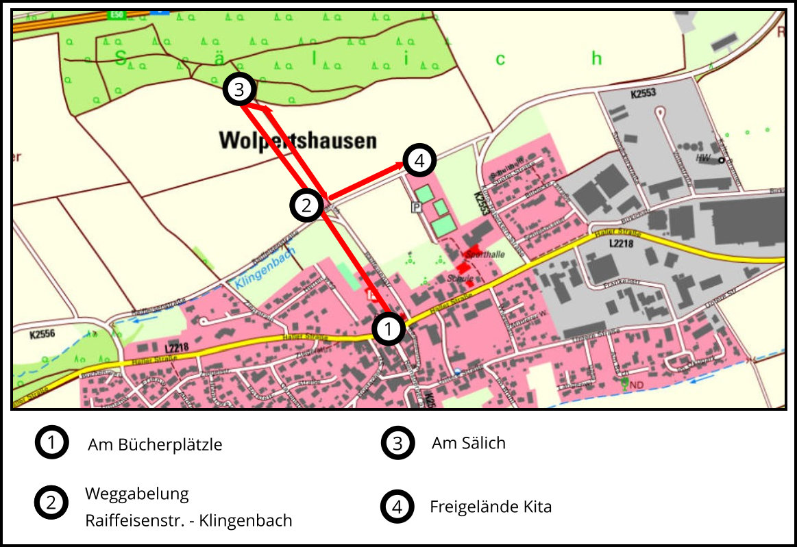 Plan des Themenwegs in Wolpertshausen
